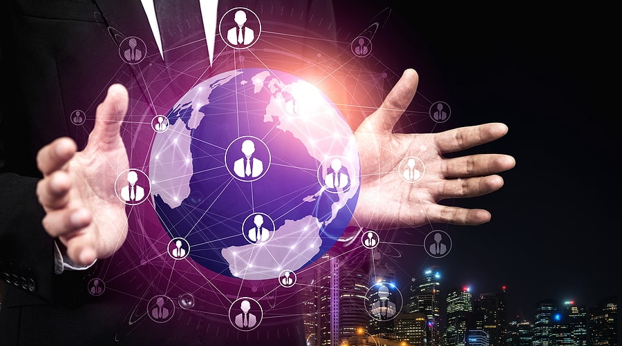 People Network And Global Communication Concept. Business People