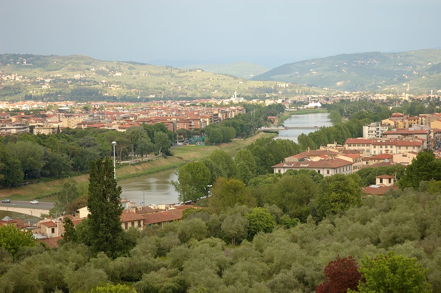 River, Buildings, Buildings, Urban Landscape Green Spaces Trees